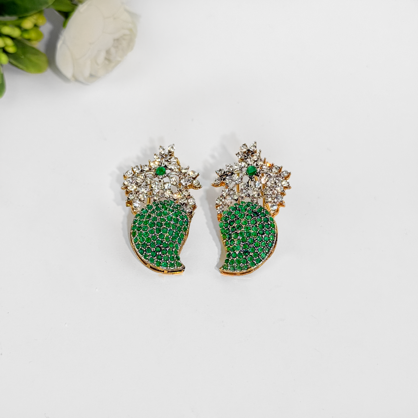 Emerald Bloom Spark Earrings