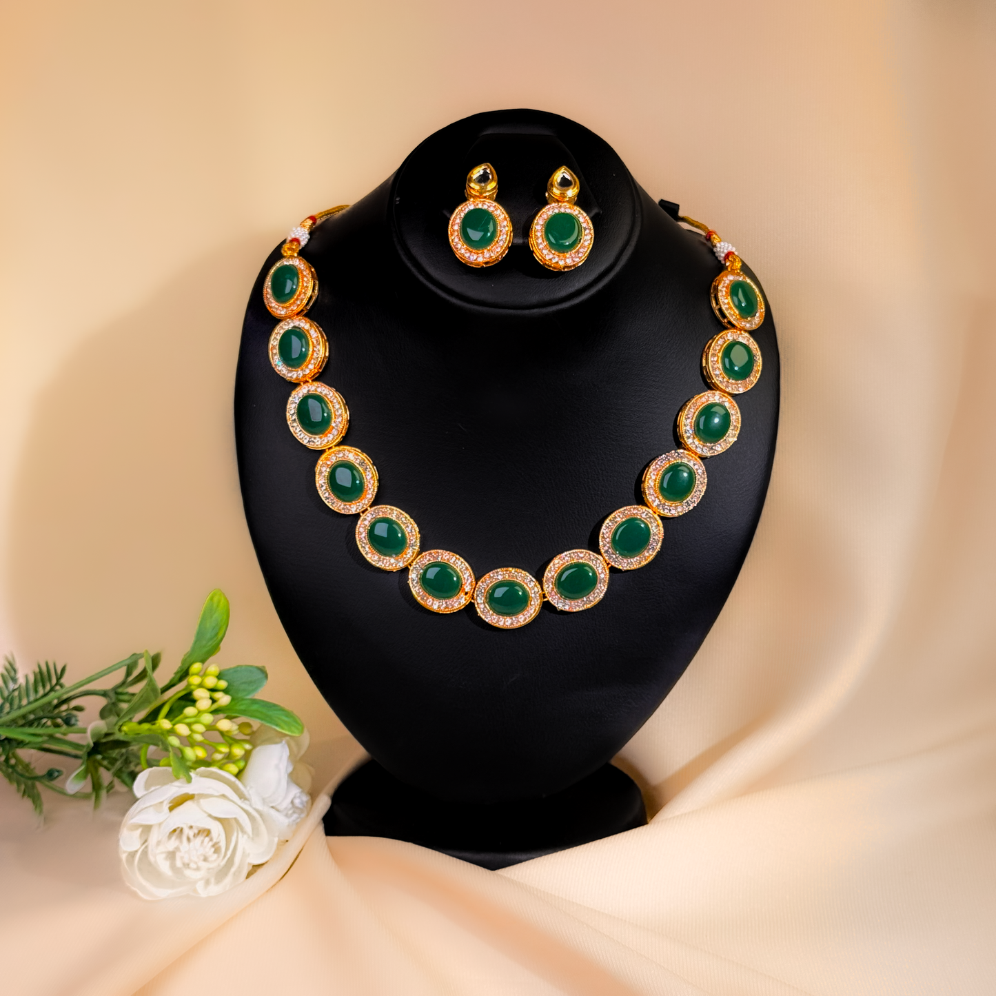 Emerald Zircon Choker Set