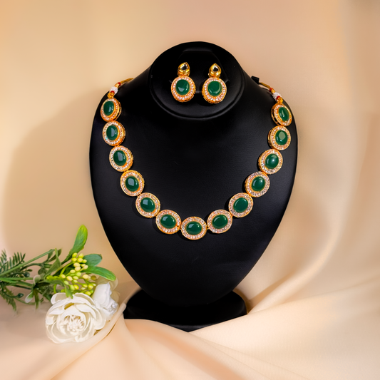 Emerald Zircon Choker Set