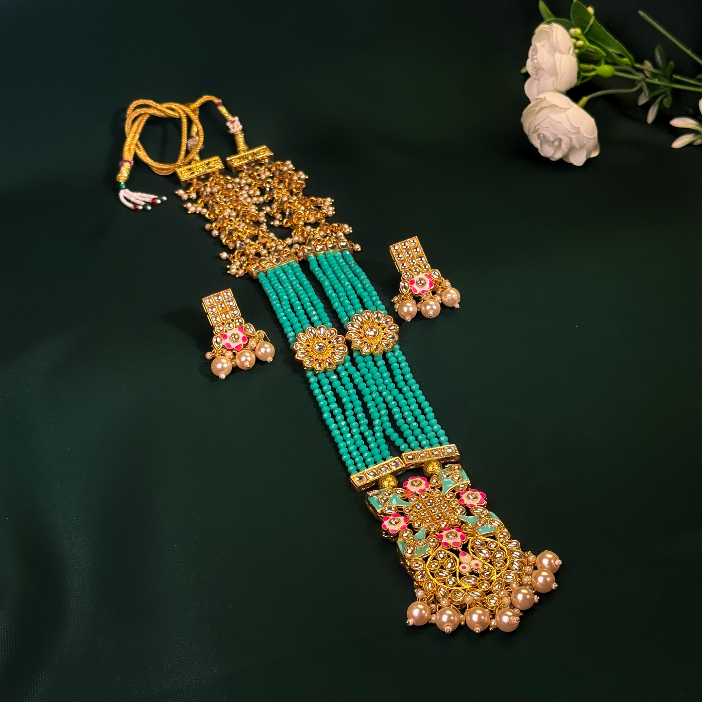 Ferozi Indian Beaded Maala Set