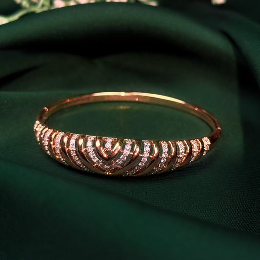 Rose Gold Zircon Bangle Bracelet