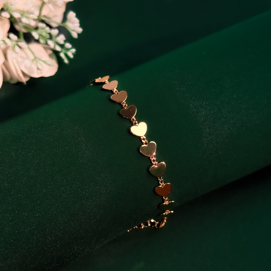 Golden Heartline Anklet