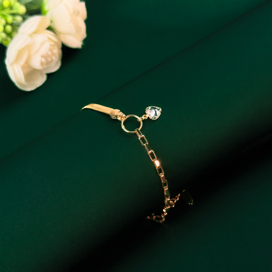 Crystal Drop Link Anklet