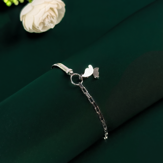 Silver Butterfly Charm Anklet