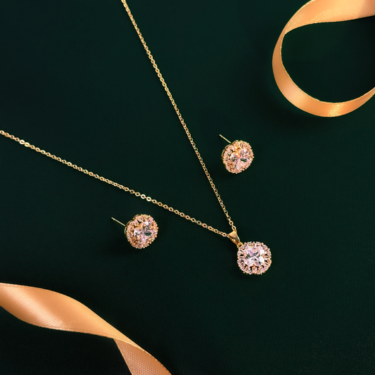 Golden Spark Halo Necklace Set