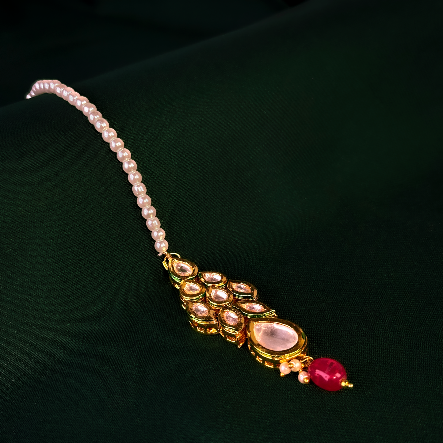 Royal Kundan Pearl Teeka