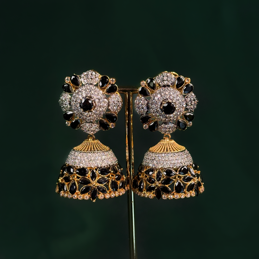 Ebony Lotus Jhumke