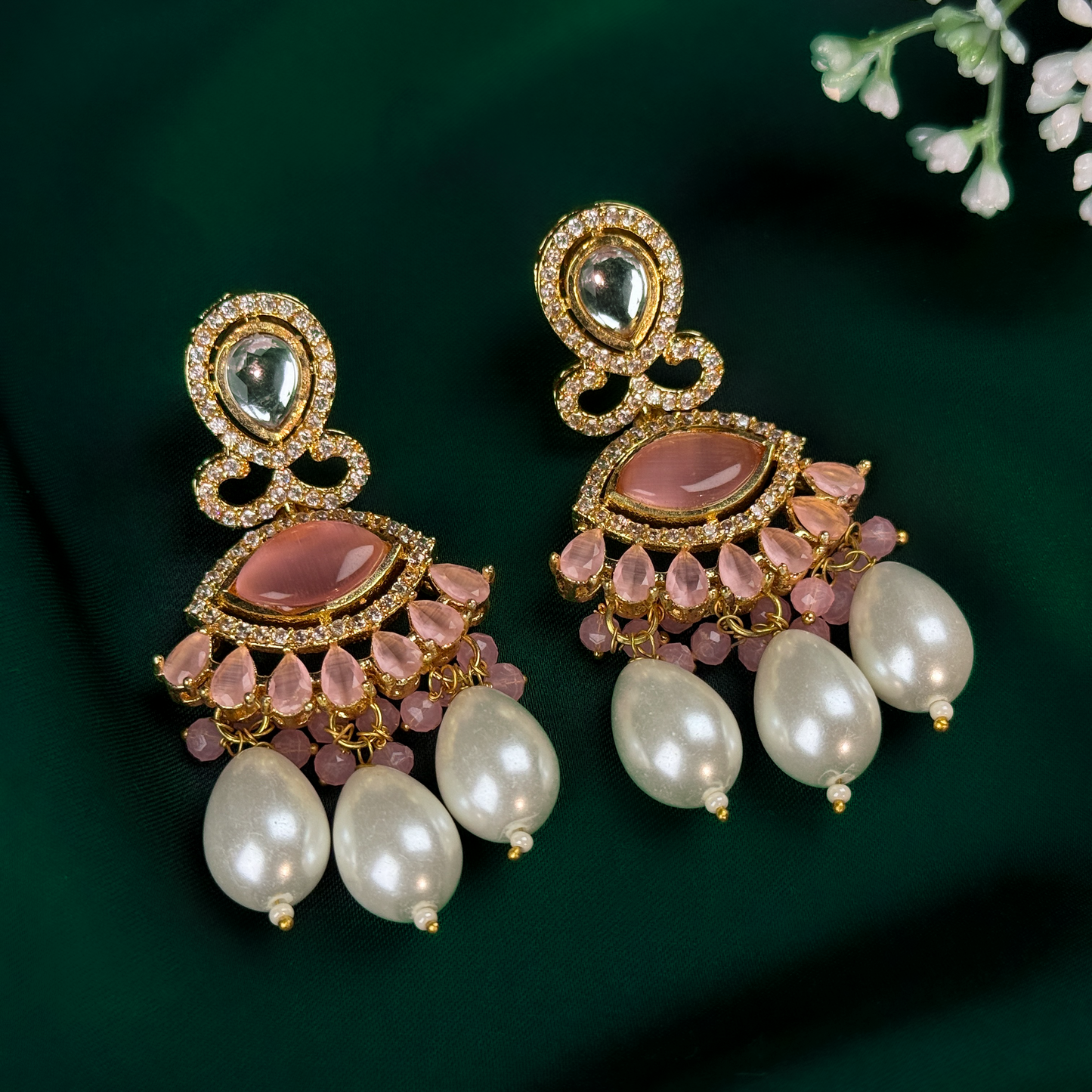 Blush Kundan Earrings