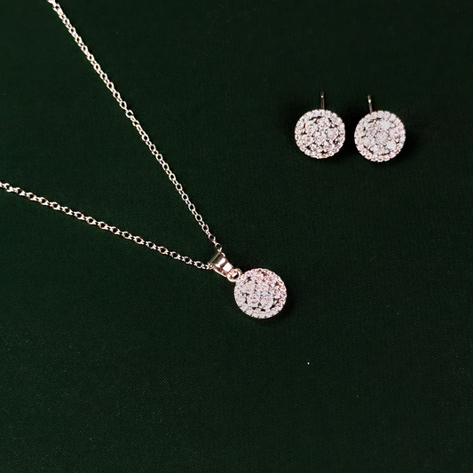 Crystal Halo Pendant Set