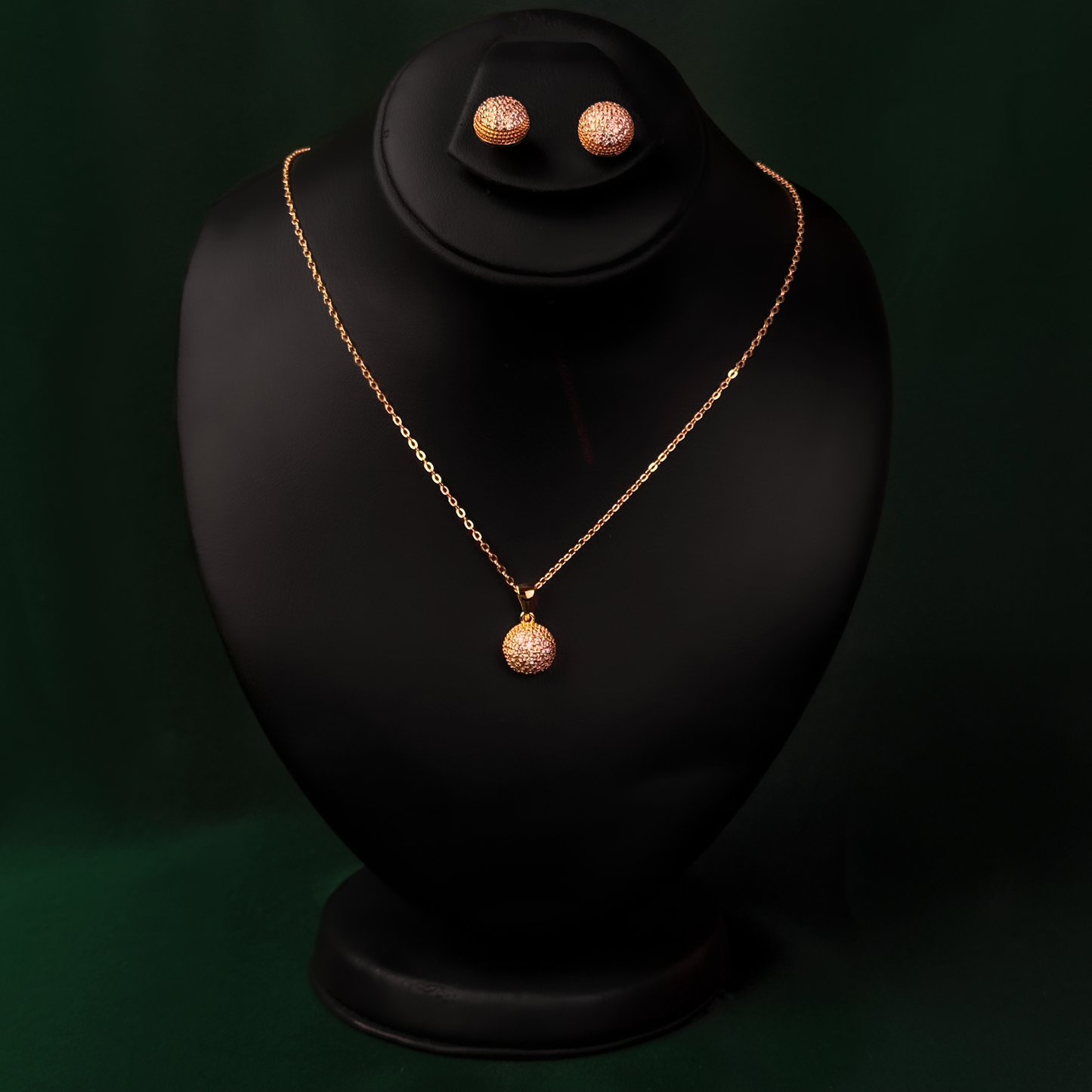 Golden Spark Sphere Necklace Set
