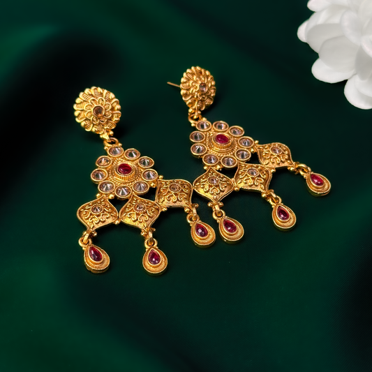 Rukhsar Matt Gold Earrings