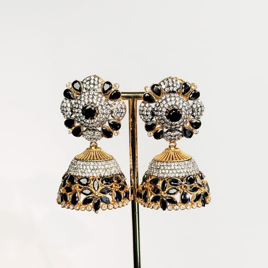 Ebony Lotus Jhumke