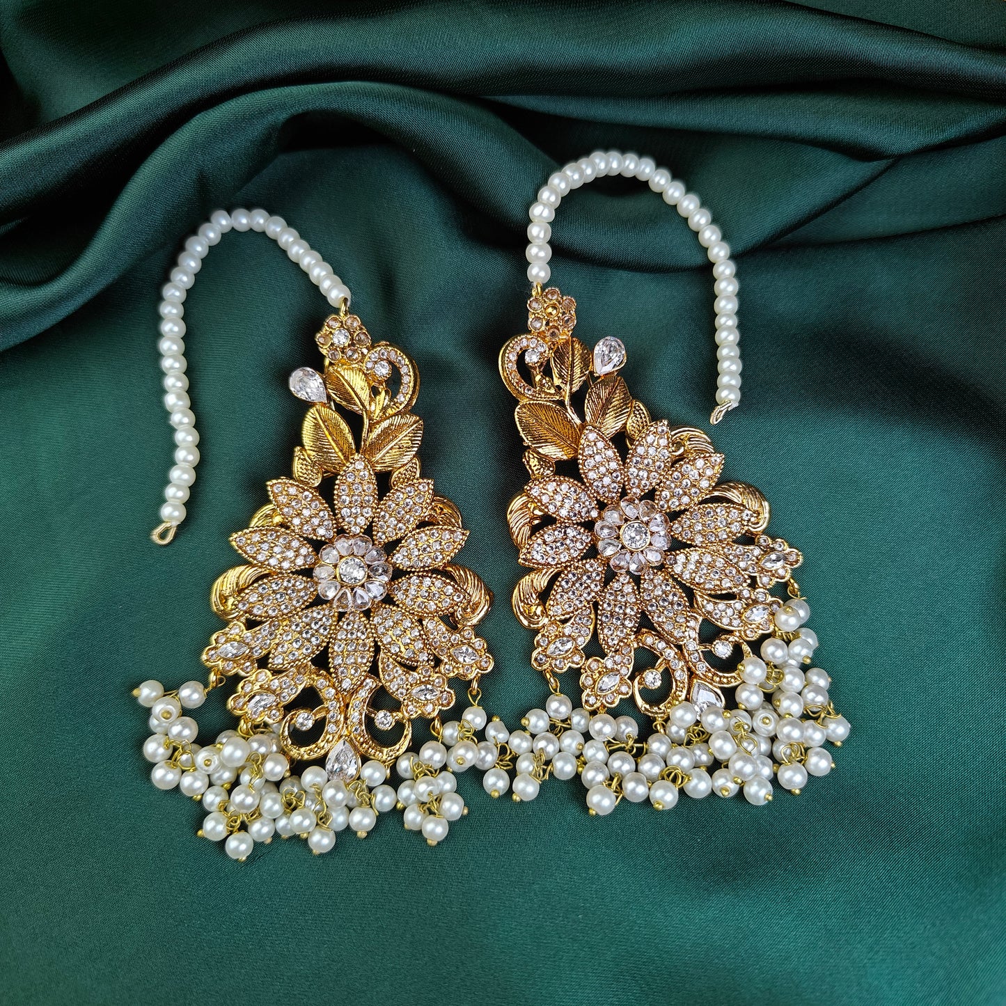 White Lotus Pearl Earrings